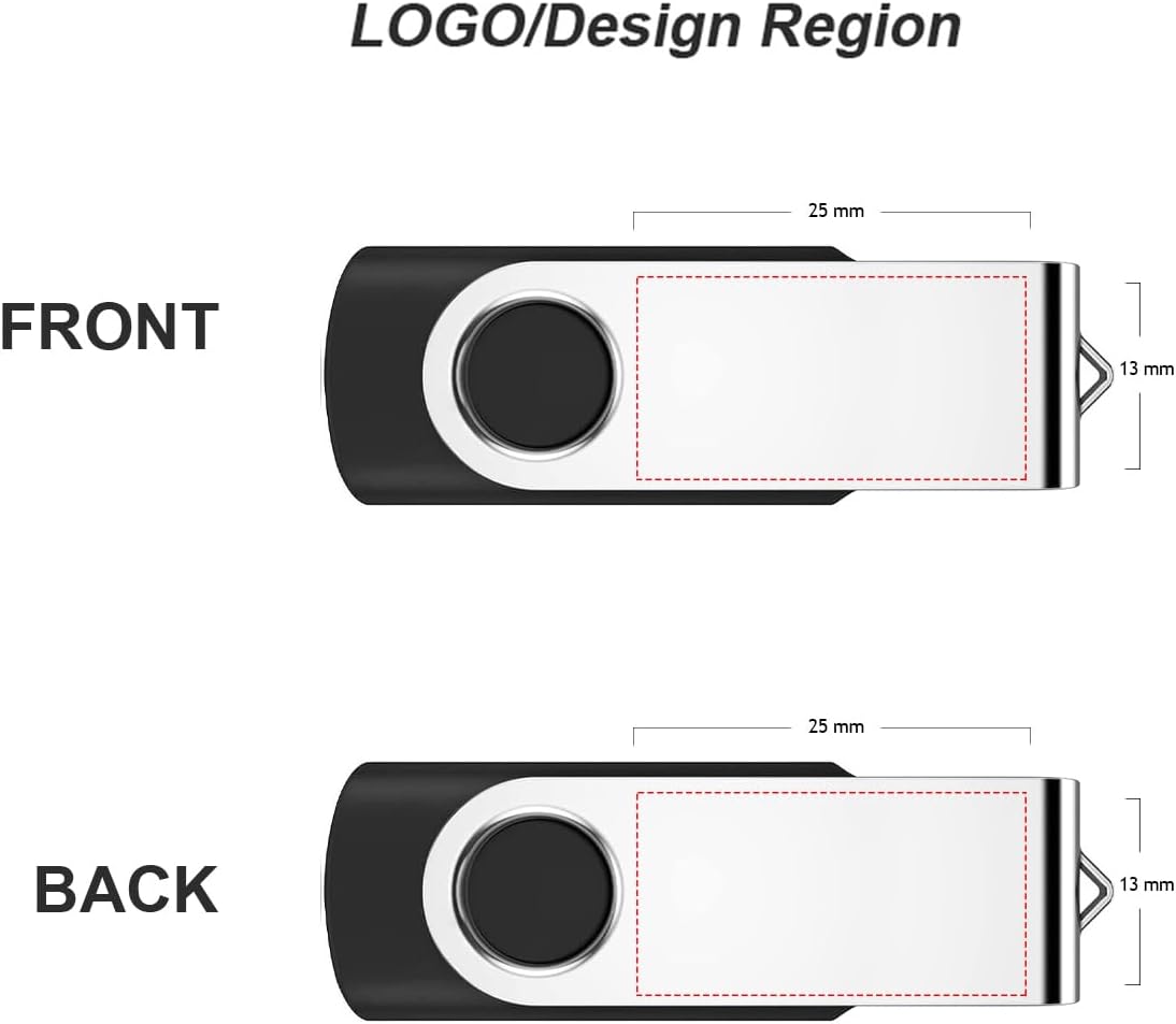 Personalized Flash Drives 512MB, Wooolken Customizable USB 2.0 Thumb Drives 10/20/50/100 Pack, Logo Memory Stick Custom Flash Drive Engraved Logo (Mixcolors)