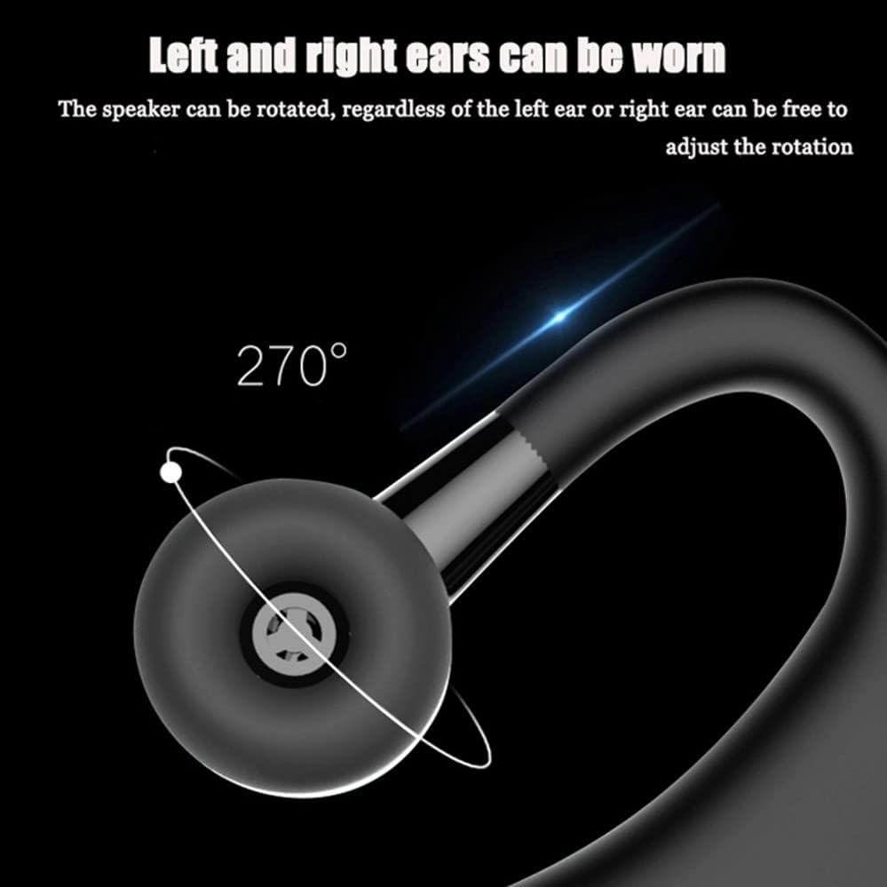 Bluetooth Headset Wireless Business Single Earpiece with 10 Hour Battery and Noise Cancelling for Trucker Driving