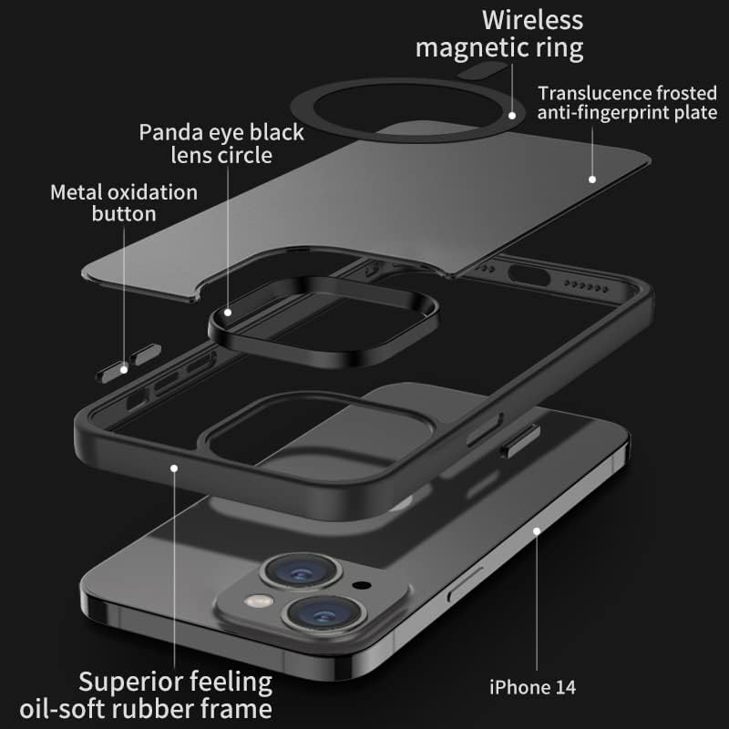 Strong Magnetic Case for iPhone 13 & iPhone 14 [10FT-Grade Drop Tested & Compatible with MagSafe], Translucent
