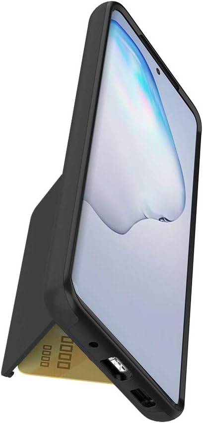 Asuwish Phone Case for Samsung Galaxy A71 5G with Tempered Glass Screen Protector, Credit Card Holder, Slim Hybrid Black