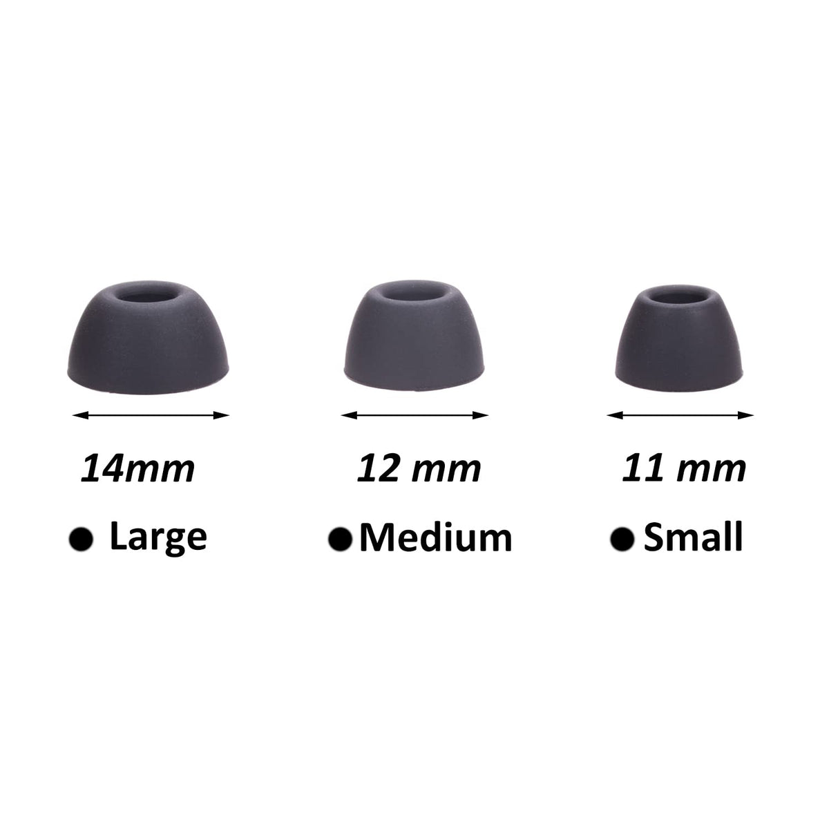 Replacement Earbuds Tips Silicone Eartips for Samsung Galaxy Buds 2 Pro Headphones Fit in Case Buds Tips,6 Pairs (Graphite)