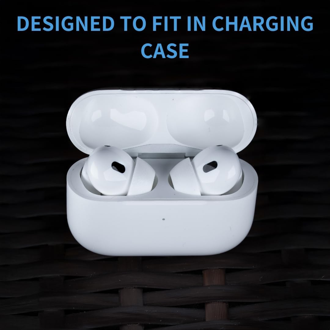 Comply TrueGrip MAX | Premium Memory Foam Replacement Earbud Tips for Apple AirPods Pro 1 & 2 | Long Lasting Comfort, Extreme Durability, Secure Fit, Superior Noise Isolation| White (Medium) (1 Pair)