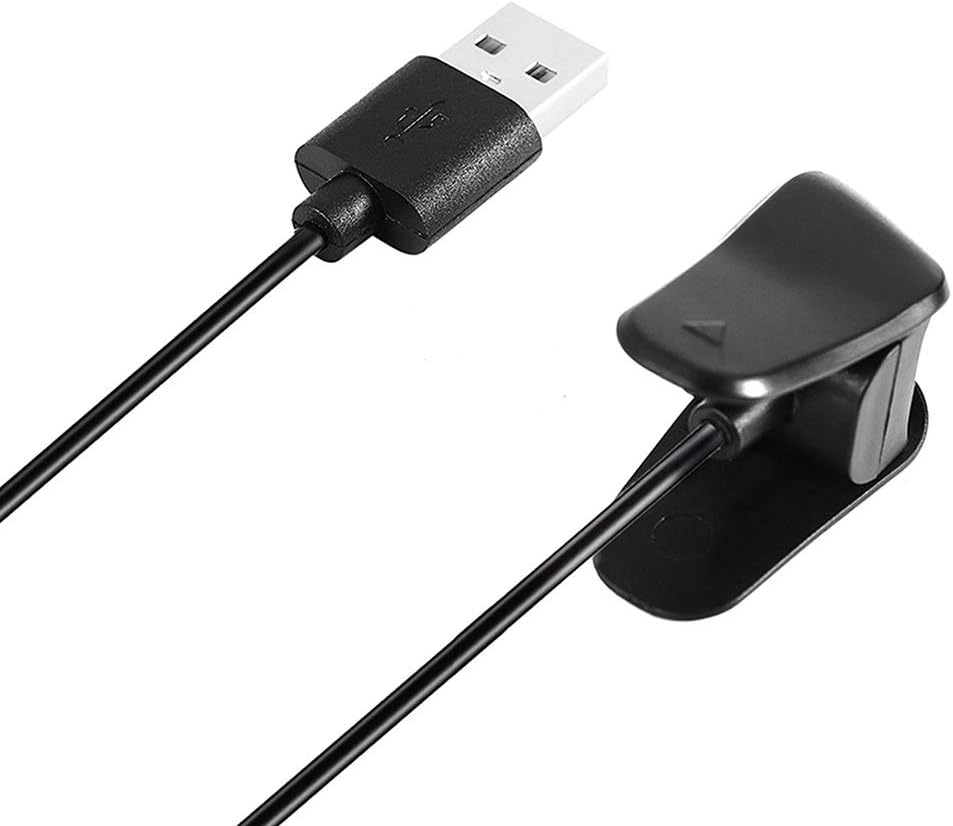 Garmin Vivosmart 4 Charger - Replacement Charging Data Cable Clip Cord (Black, 2-Pack) for Vivosmart 4.