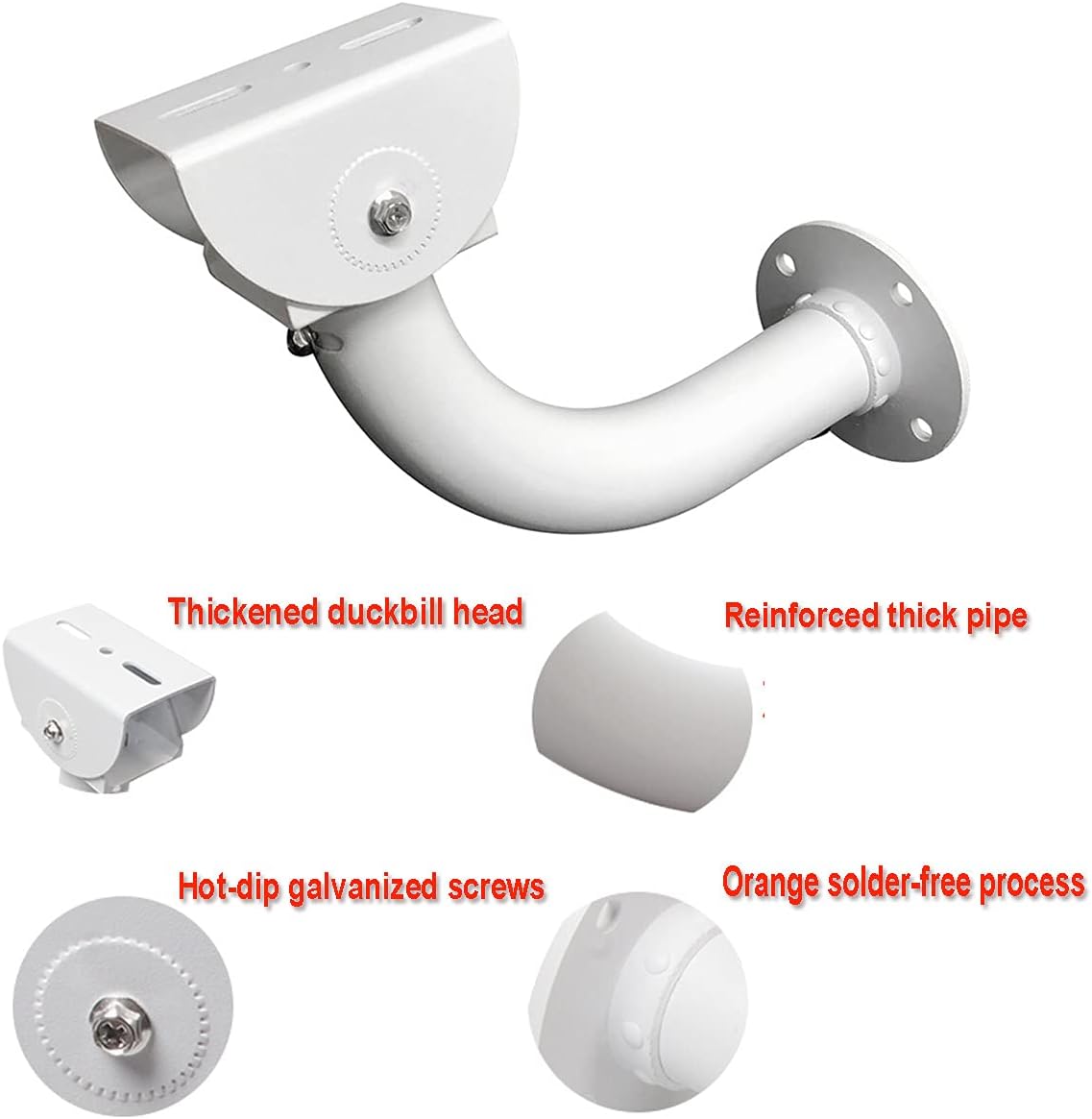 Surveillance Security Camera Mount Bracket for Indoor/Outdoor CCTV Cameras, J-Shape IP Cameras Bracket