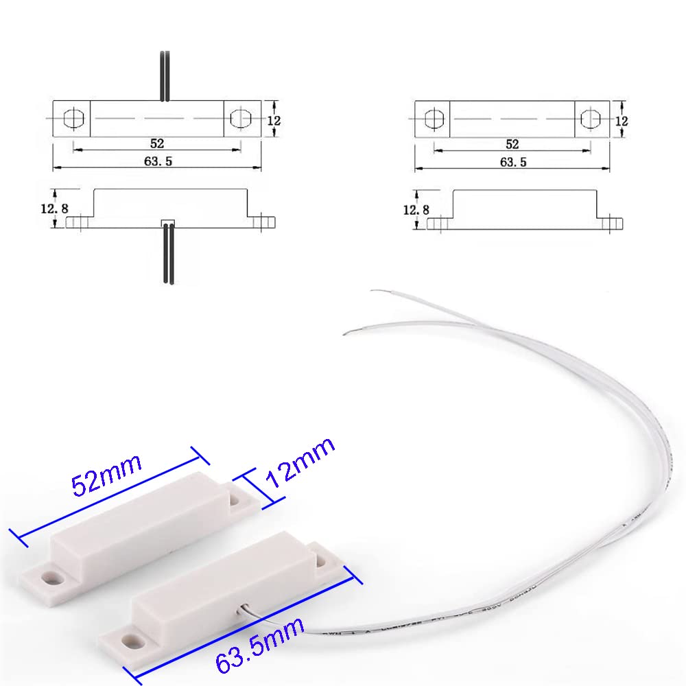 Gufastore 10pcs Surface Mount Alarm 10W 100V 0.5A in Max Magnetic Contact Ideal for Door Window Security with Lead Wire and 3M Adhesive Paper