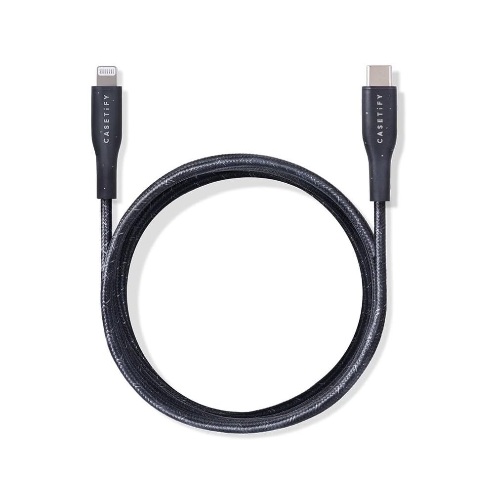 CASETiFY Powerthru USB-C to Lightning Cable (2m/6.6ft) - Black