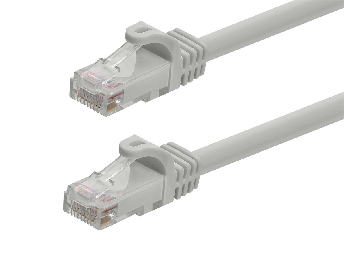 Monoprice Cat6 Ethernet Patch Cable - 2ft, Gray, RJ45, Stranded, 550Mhz, UTP, Pure Bare Copper Wire, 24AWG