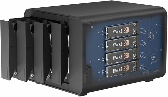 TERRAMASTER D8 Hybrid HDD NVMe Enclosure USB 3.2 Gen 2 10Gbps Type C 8Bay USB Storage (Diskless)