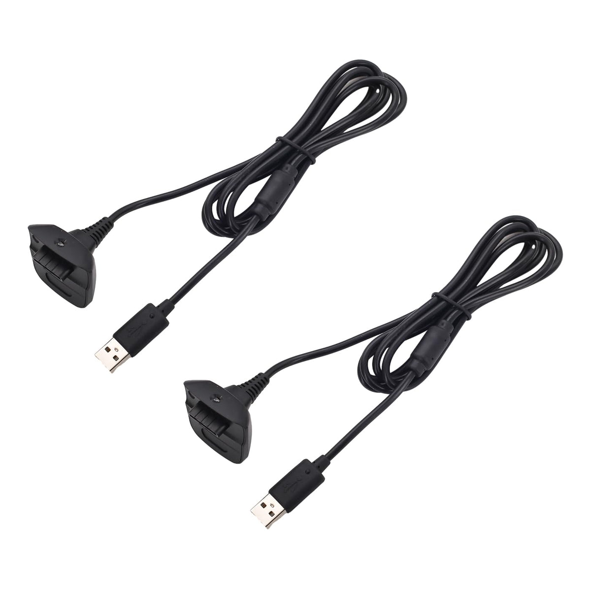 DUNSIHUI 2PCS Black USB Charging Cable Wire Replacement Charger Compatible with Xbox 360 / Xbox 360 Slim Wire Less Game Controll