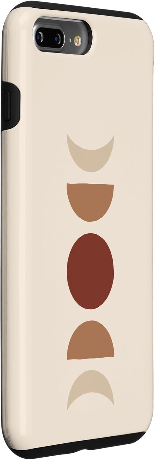 iPhone 7 Plus/8 Plus Phases of Moon Boho Case in Beige, Rust Red, Burnt Orange