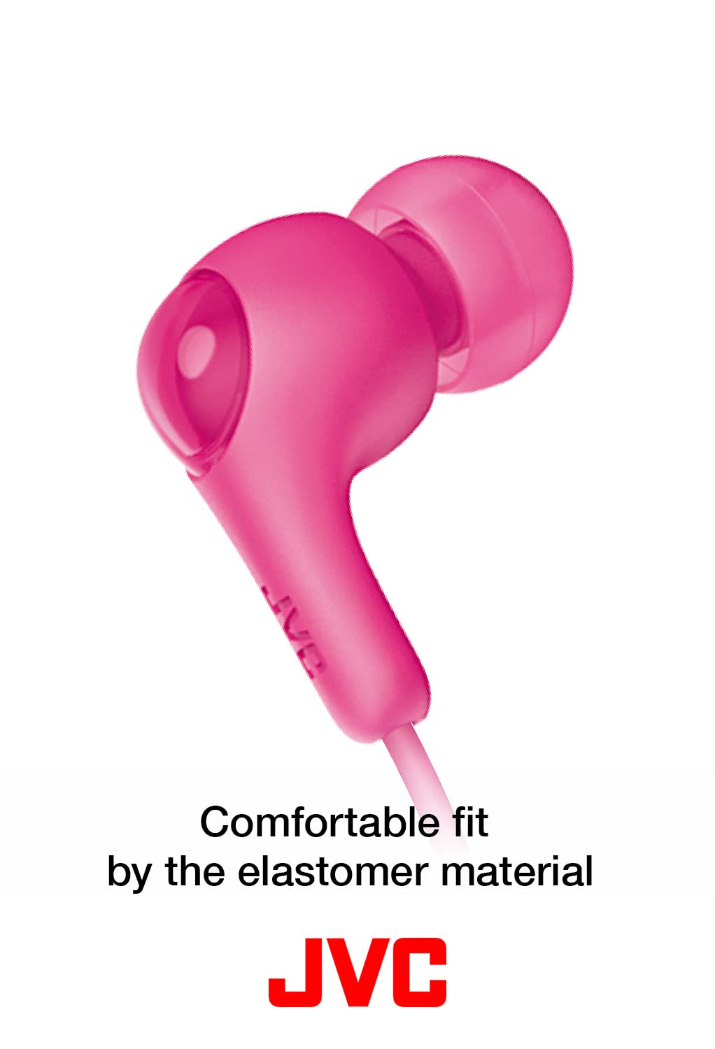 JVC Gumy in Ear Earbud Headphones, Powerful Sound, Comfortable and Secure Fit, Silicone Ear Pieces S/M/L - HAFX7W White