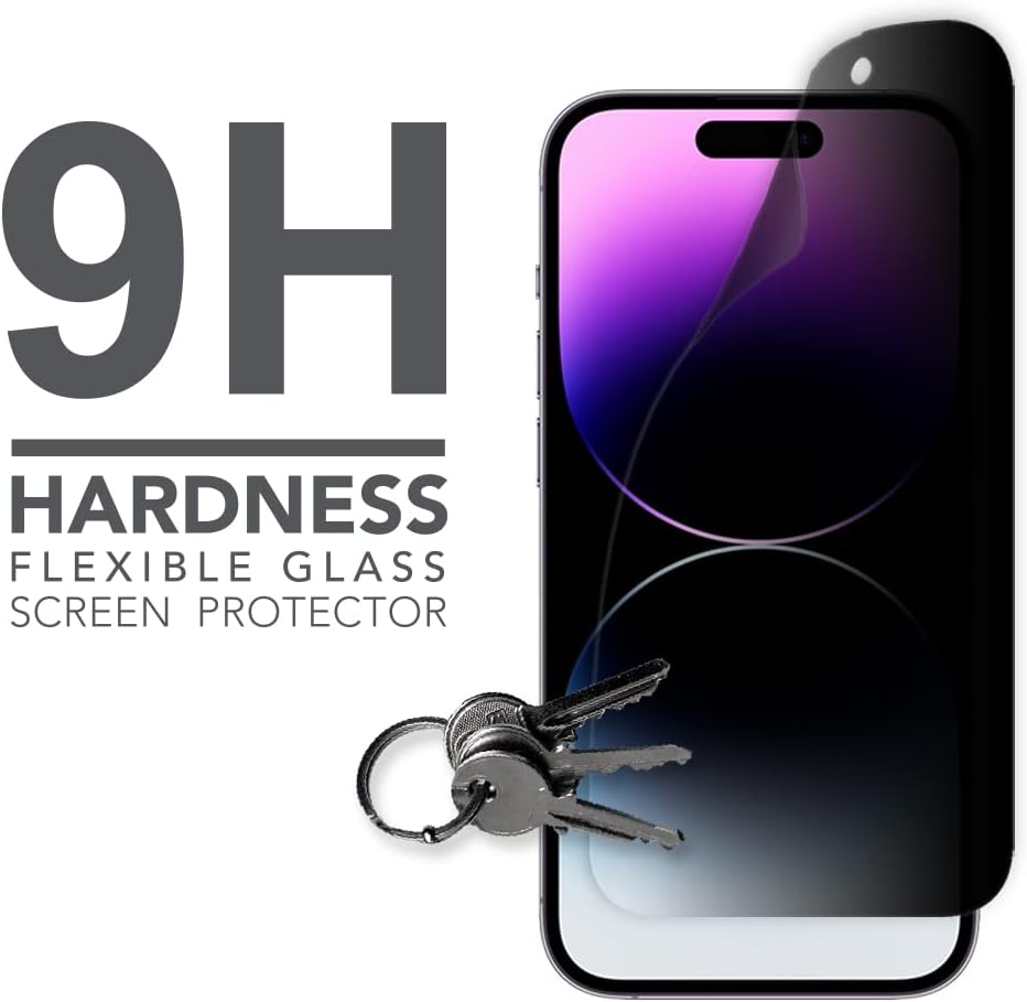 ARMOR Flexible Glass Screen Protector, Privacy Guard 9H for iPhone 14 Pro
