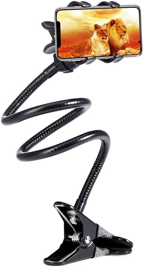 GOTOTOP 1/4 Inch 360 Cell Phone Stand Webcam Stand Phone Holder with Universal Screws Flexible Arm Desk Bed Gooseneck