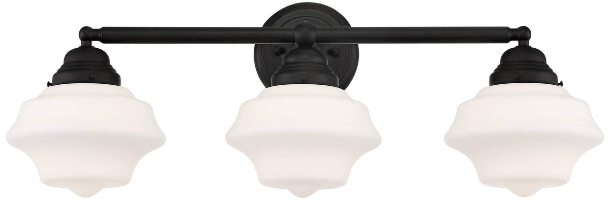 Possini Euro Design Astrid Modern Wall Light Black Metal Hardwired 27 1/4" 3-Light Fixture Opal White Glass Shade for Bedroom Bedside Bathroom Vanity