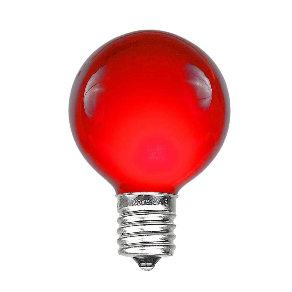 G50 Patio String Lights with 25 Red Globe Bulbs - Outdoor String Lights - Market Bistro Café Hanging String Lights - Patio Garden Umbrella Globe