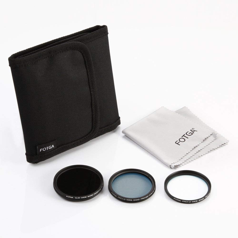 Fotga 55mm Slim Optical Glass Camera Lens Filter Kits, Variable ND2-ND400 + MC UV + MC CPL Filter