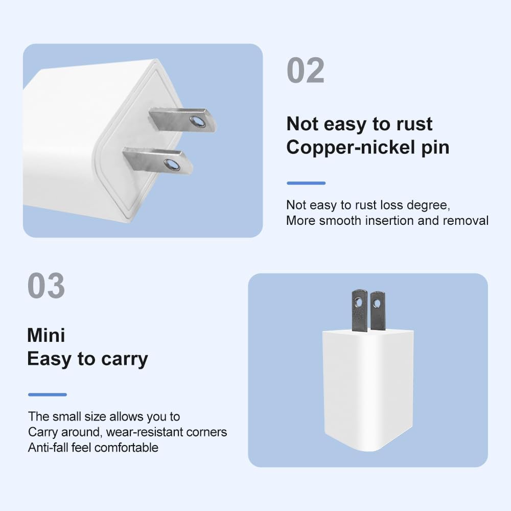 UL Certified 5V 1A 1000MA 5W USB Wall Charger with US Plug for Android Smartphones, Kindle Fire, iPhone, iPad, Samsung