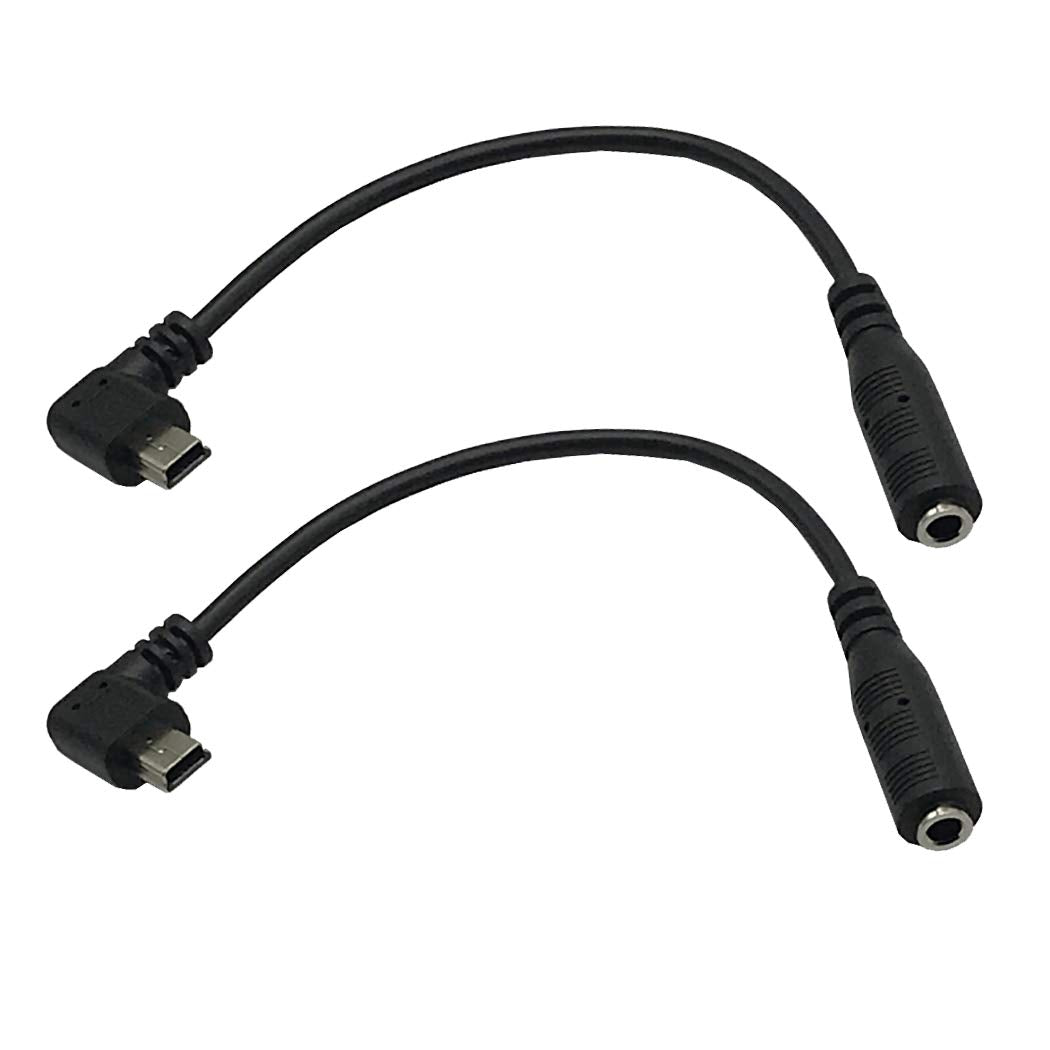 Seadream 6inch Mini USB Male to 3.5mm Jack Female Audio Cord Microphone Adapter Cable (Black, 2pcs)