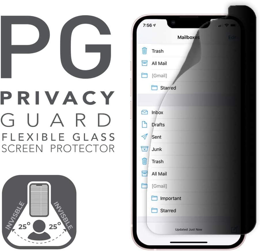 ARMOR Flexible Glass Screen Protector for iPhone 13 Mini, Privacy Guard with 9H Hardness