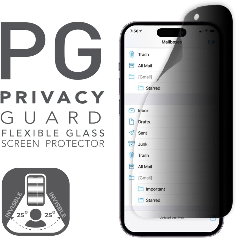 ARMOR Flexible Glass Screen Protector, Privacy Guard 9H for iPhone 14 Pro