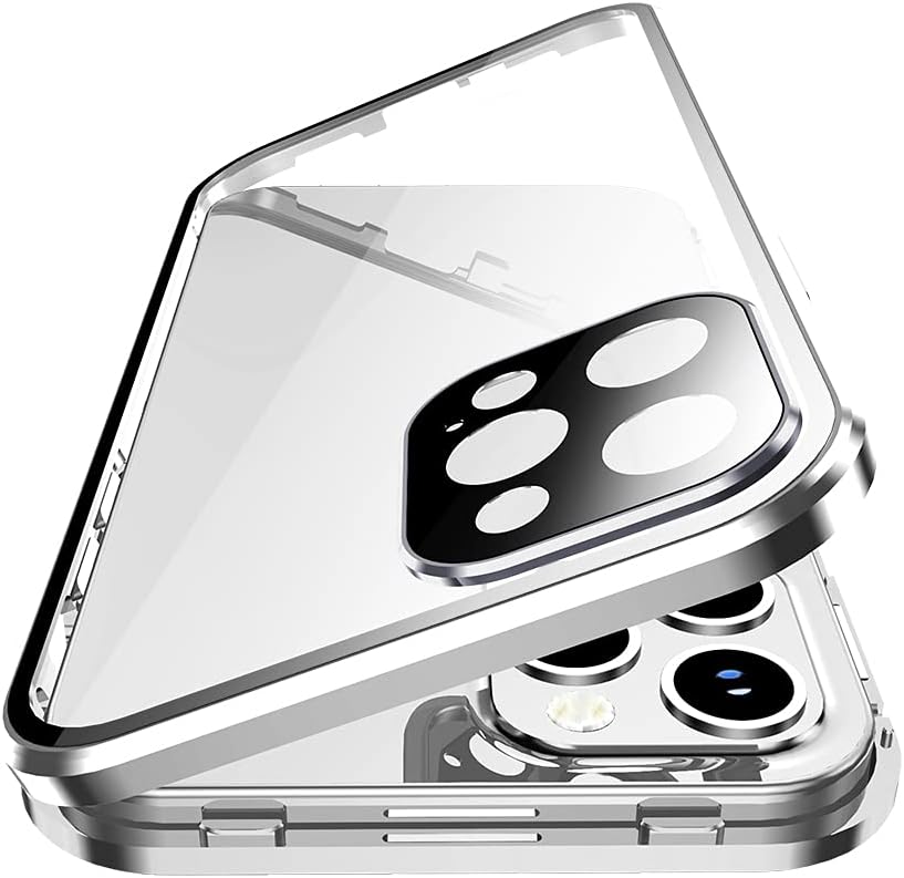 Anti-spy Screen Case for iPhone 12 Pro Max, Lock + Magnetic Adsorption Anti-Peeping Metal Frame Protective Cover