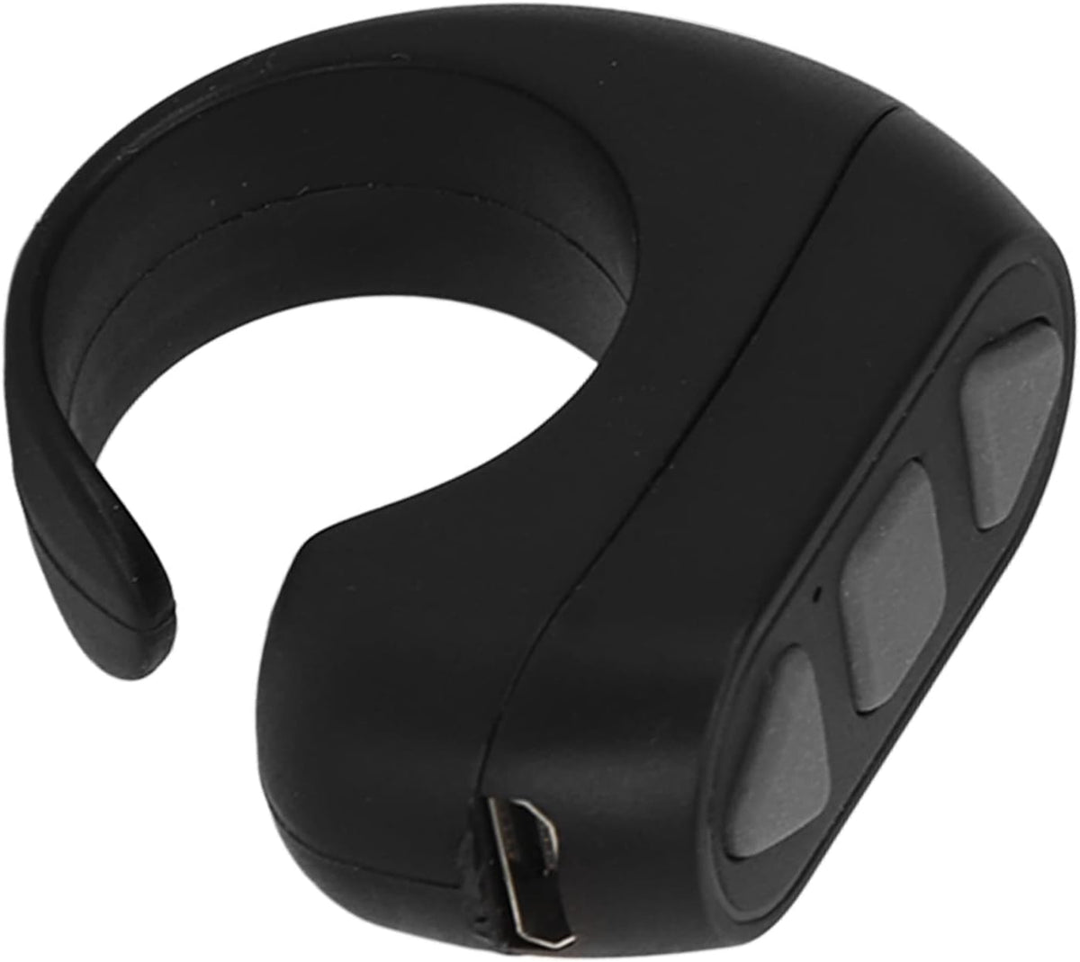 Bluetooth Remote Control Page Turner, Phone Remote Control Ring for iOS, Android, Click Like Selfie Device (Black)