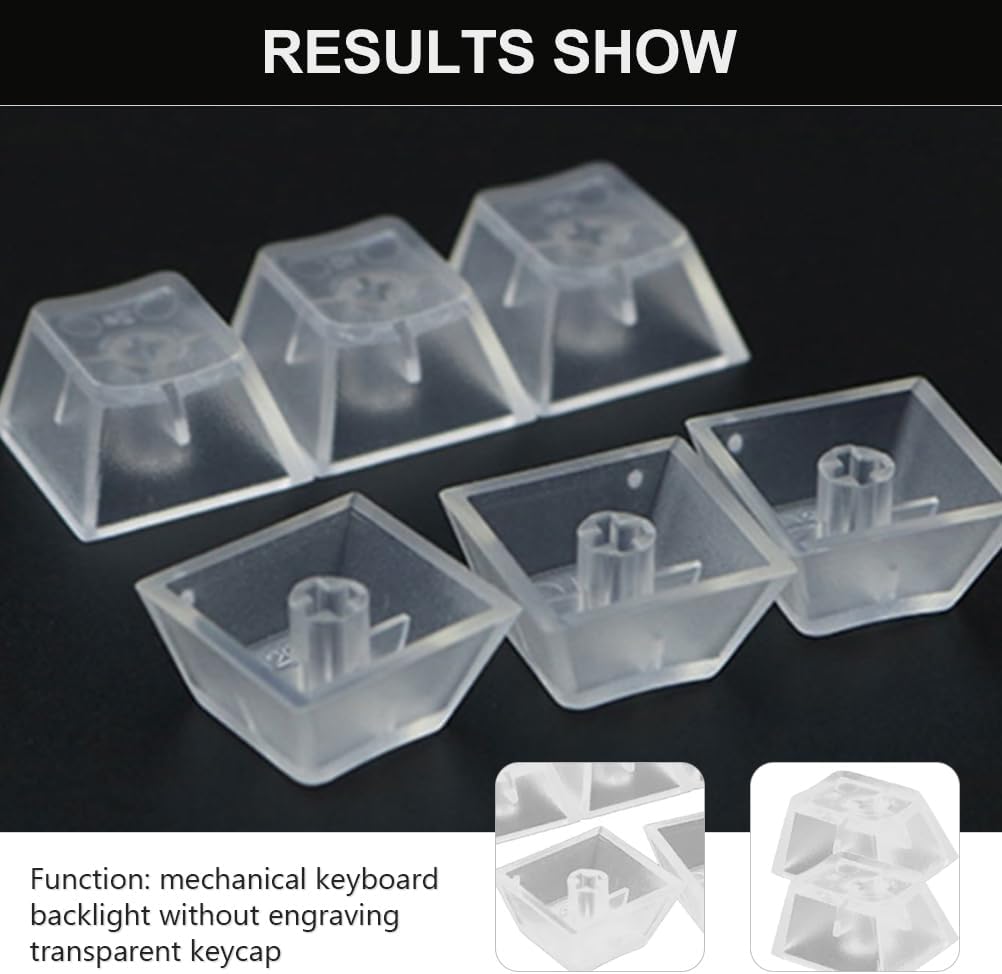 20 pcs Keycaps Replacement DIY Crystal Not Transparent Profile Blank Backlit Accessory for Mechanical Professional