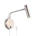 Joossnwell Wall Mounted Lamp, Sconce Light with Plug in Cords Wall Reading Light with Switch for Living Room Bedroom Warm White 3000K