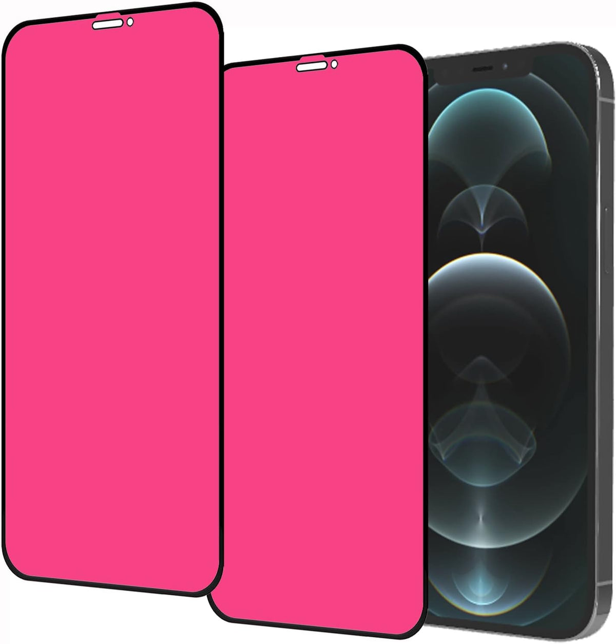 2 Piece Privacy Tempered Glass for iPhone 12 Pro Max 6.7 inch Anti-blue Anti-Spy Screen Protector Mirror Gradient
