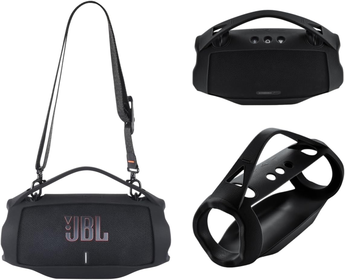 Silicone Cover Case for JBL Xtreme 4 Portable Bluetooth Speaker, Waterproof Soft Skin Protective Case - Black