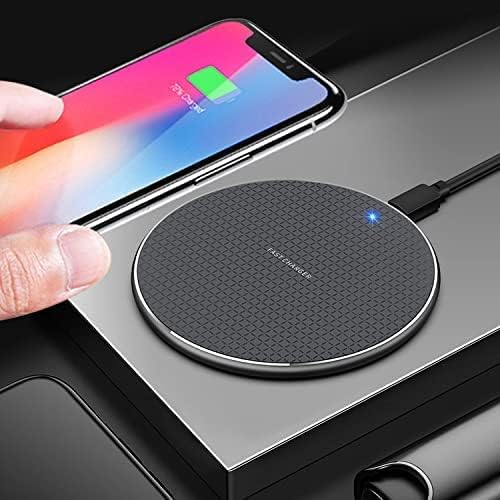 Universal 10W Wireless Fast Charging Pad for All Mobile Devices, Compatible with iPhone/Android/Samsung Models + More