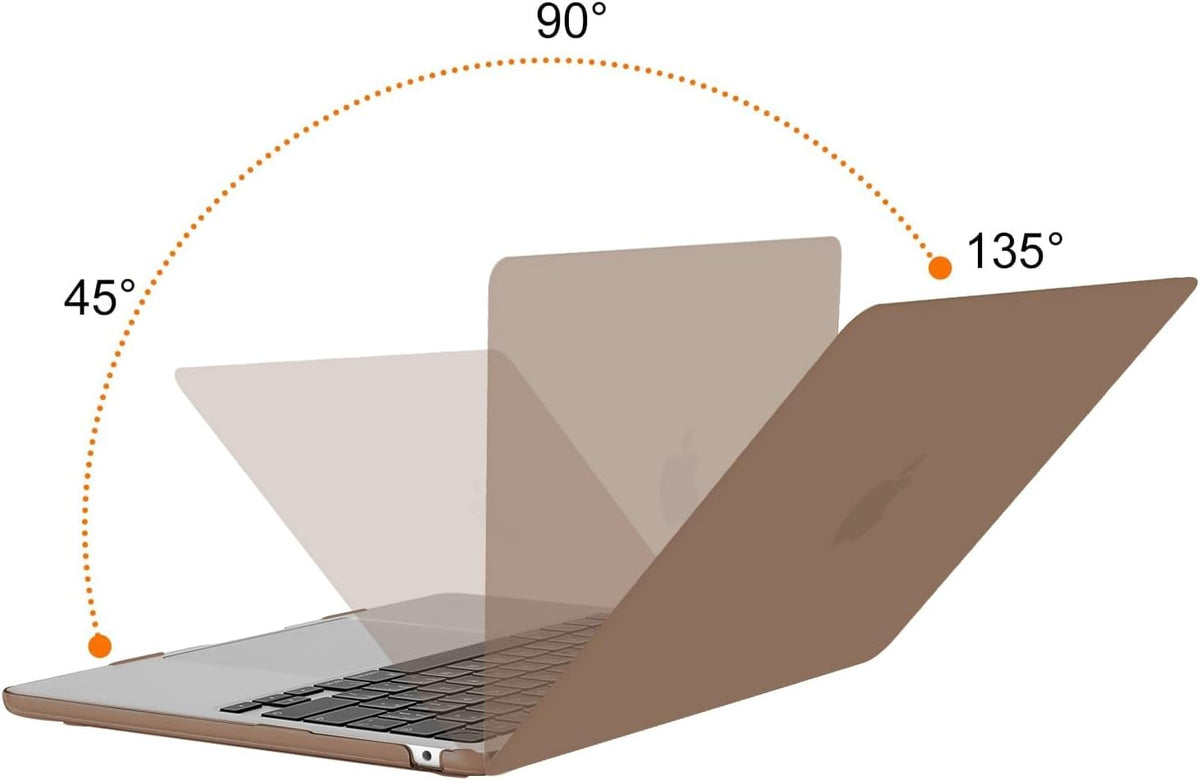 MOSISO Compatible with MacBook Air 13 inch Case 2025 2024 2023 2022 M4 A3240 M3 A3113 M2 A2681, Plastic Hard Shell&Keyboard Cover&Screen Film&Type C for MacBook Air 13.6 inch Case, Caramel Brown