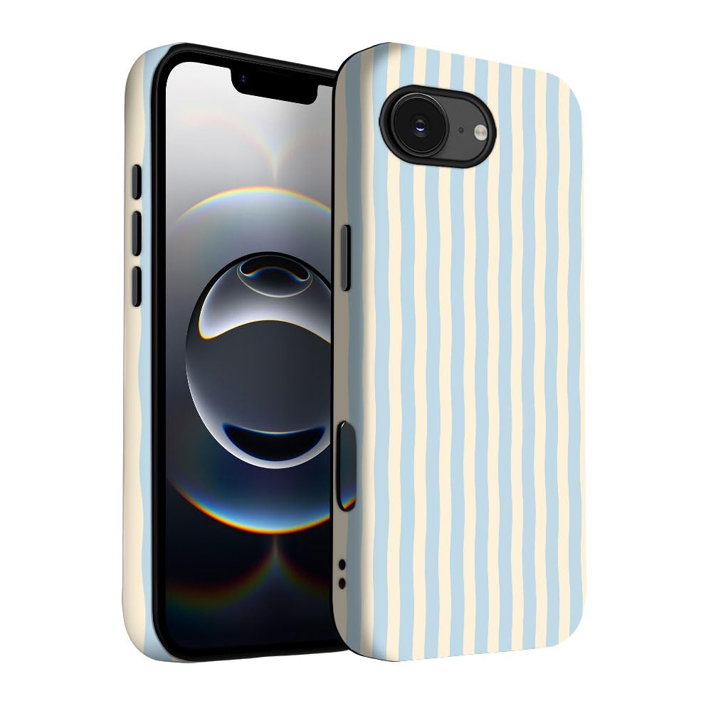 Yuzbira For Iphone 16E Case | Blue Stripes | Slim Drop Protection Design