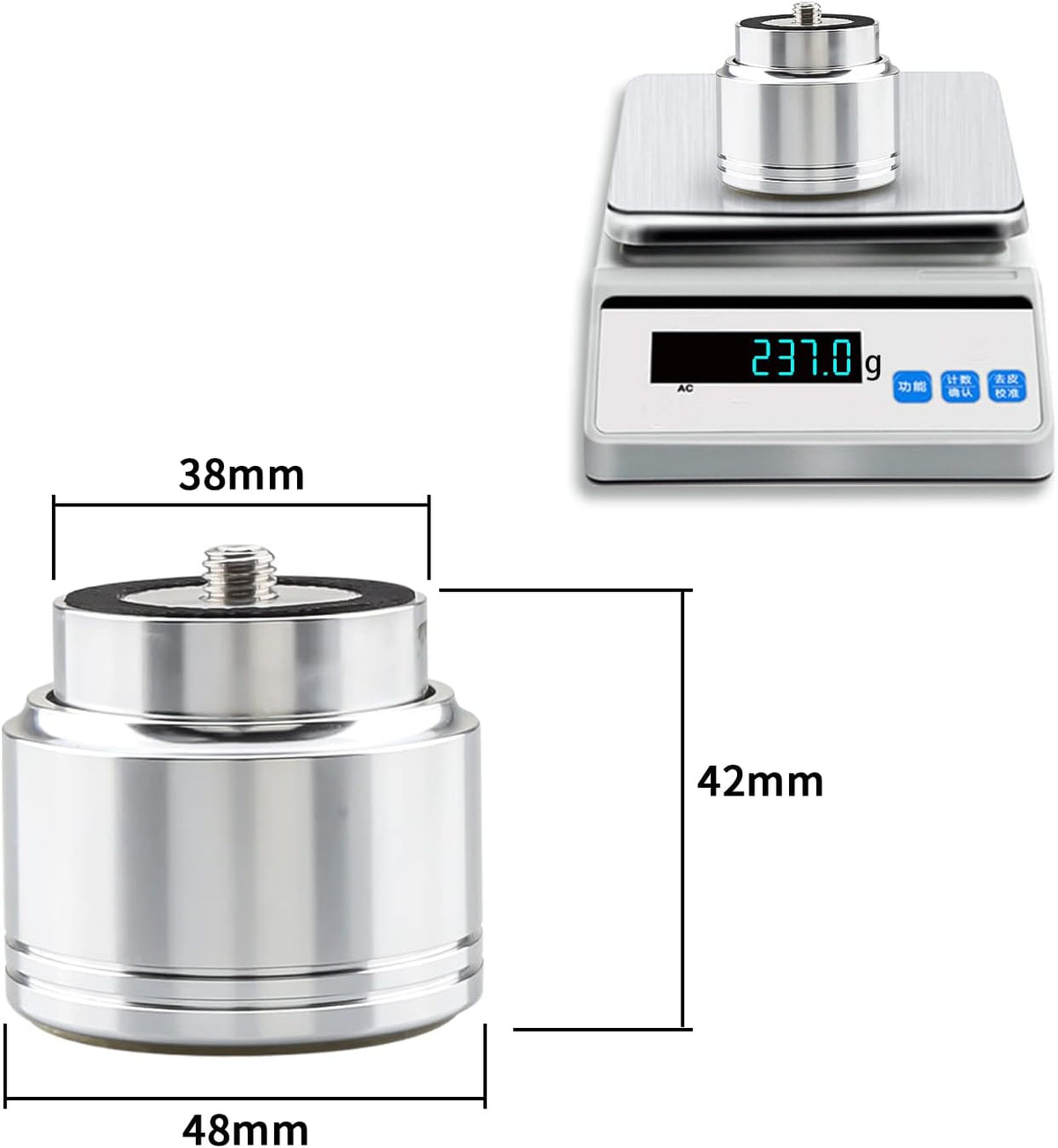 Tertullus 4pcs Aluminum Speaker Isolation Feet Sound Isolation Maglev Feet Speaker Stand Turntable Feet (48mm×42mm)