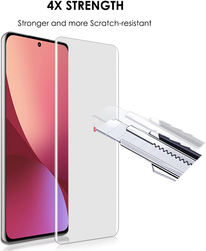[3 Pack] Xiaomi 12 Screen Protector, Tempered Glass with UV Full Screen Adhesive, Edge to Edge Coverage for Xiaomi 12X