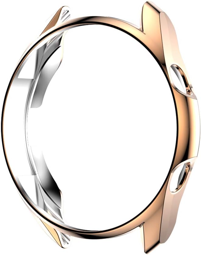 Compatible Samsung Galaxy Watch 3 Case 41MM 45MM, Soft Plated TPU Scratch-Resistant Protector Cover (Black, Clear)
