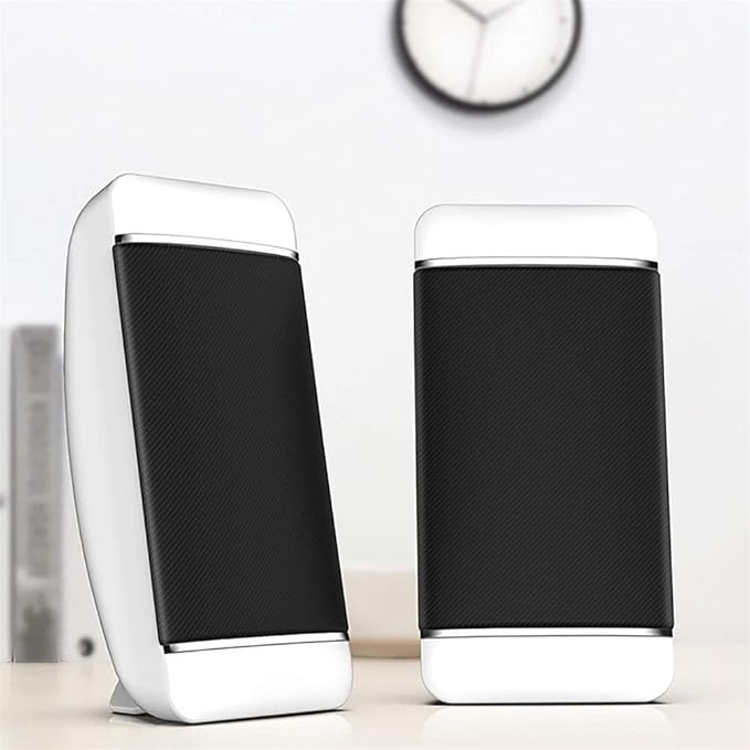 Computer Speakers Mini Speaker with USB Powered 3.5 mm AUX-in Portable Speaker for Computer Laptop Notebook Desktop (Color : White)