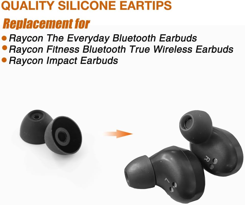 Eartips Replacement for Raycon The Everyday Bluetooth/Fitness Earbuds, 6 Pairs