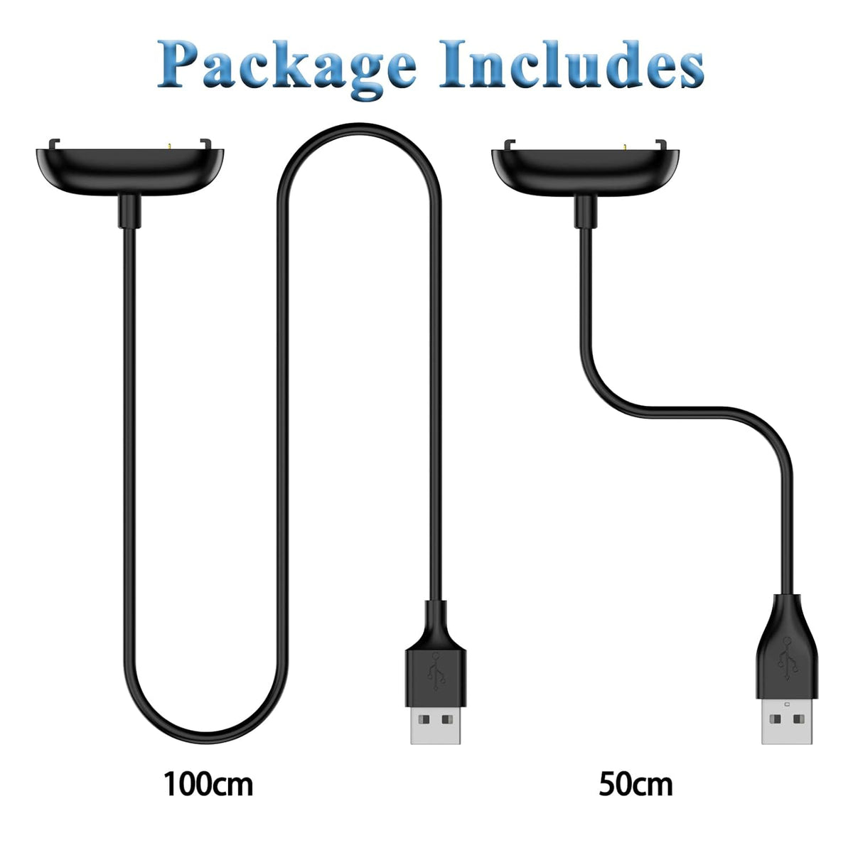 Meliya [2-Pack] Charger Cable for Fitbit Inspire 3, Replacement USB Charging Cradle Dock Stand Cable for Inspire 3