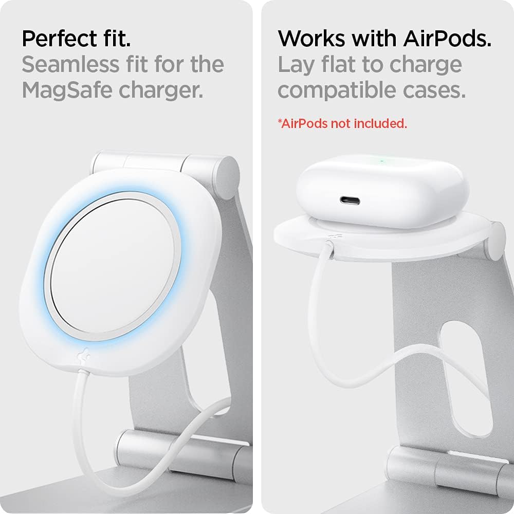 Spigen Mag Fit S Designed for MagSafe Charger Stand - Aluminum Adjustable Phone Stand Compatible with iPhone