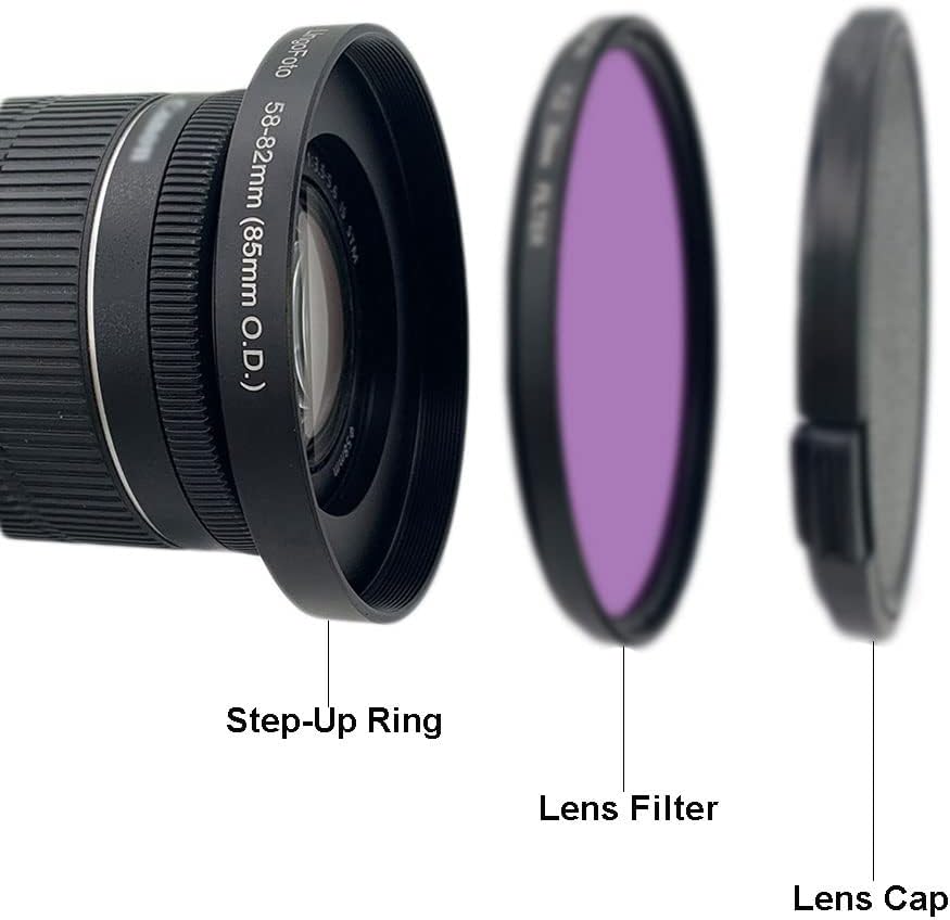 Step-up Ring for Mirrorless DSLR Cameras Compatible with 52mm Lens to 85mm Lens Matte Box O.D