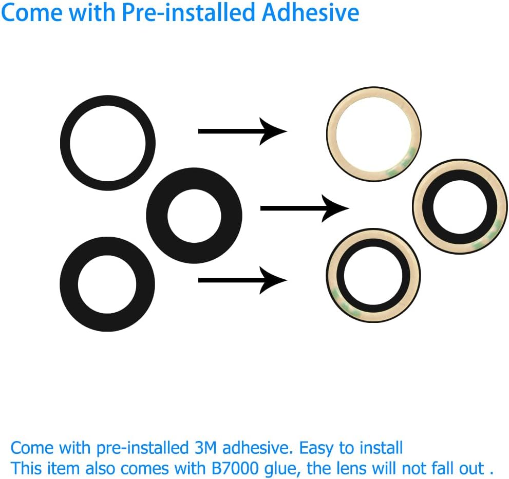 Rear Camera Lens Glass Replacement for iPhone 15 Pro Max with Pre-Installed Adhesive, Installation Manual, Repair Tool