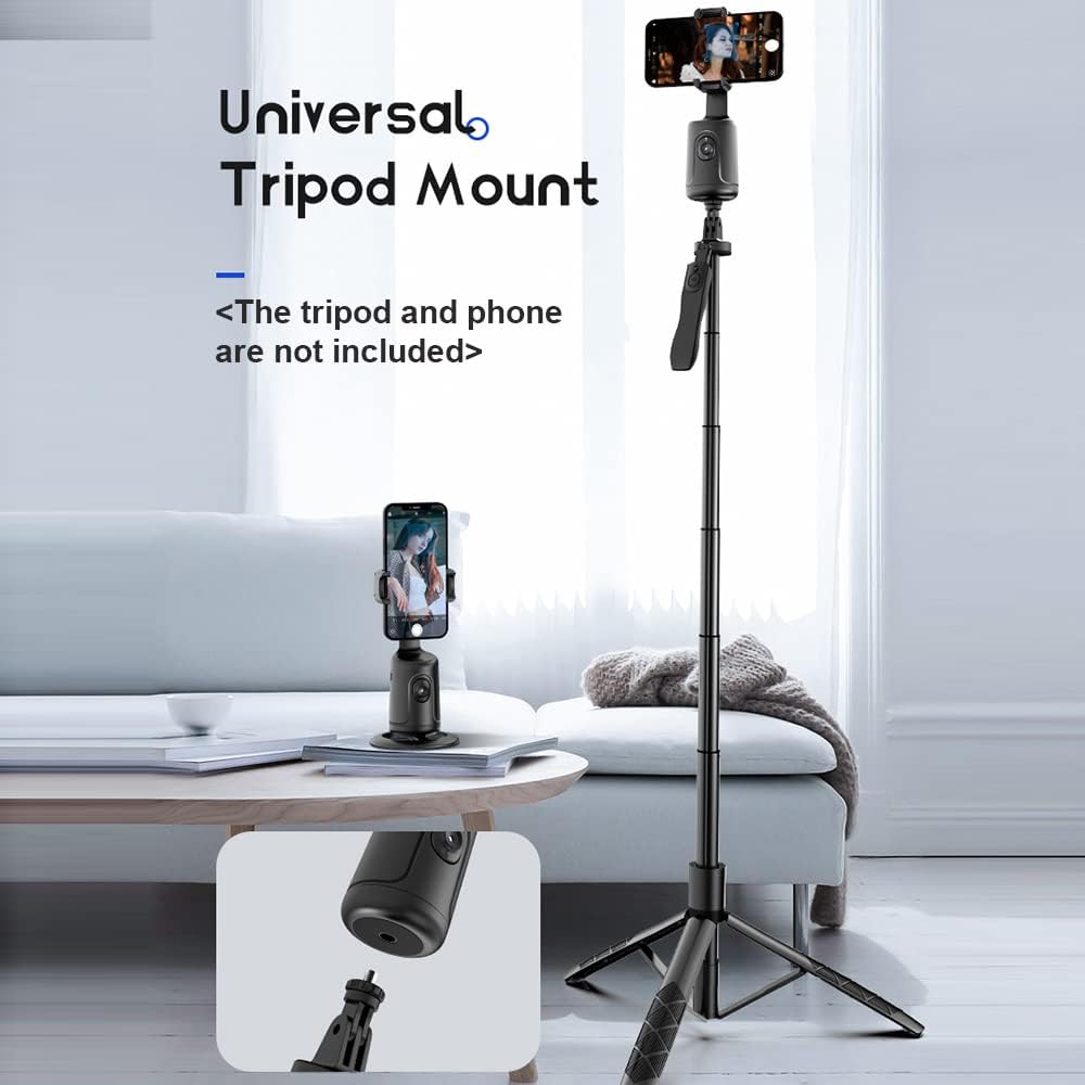 Auto Face Tracking Tripod, 360° Rotation Auto Tracking Phone Holder, Adjustable Lens Stable Base for Vlogs & Video Chats