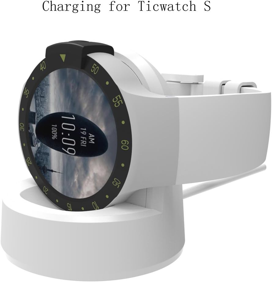 Ticwatch E Charger and Ticwatch S Charger, Replacement Charging Dock Compatible with Ticwatch E/S with 5 Feet Cable