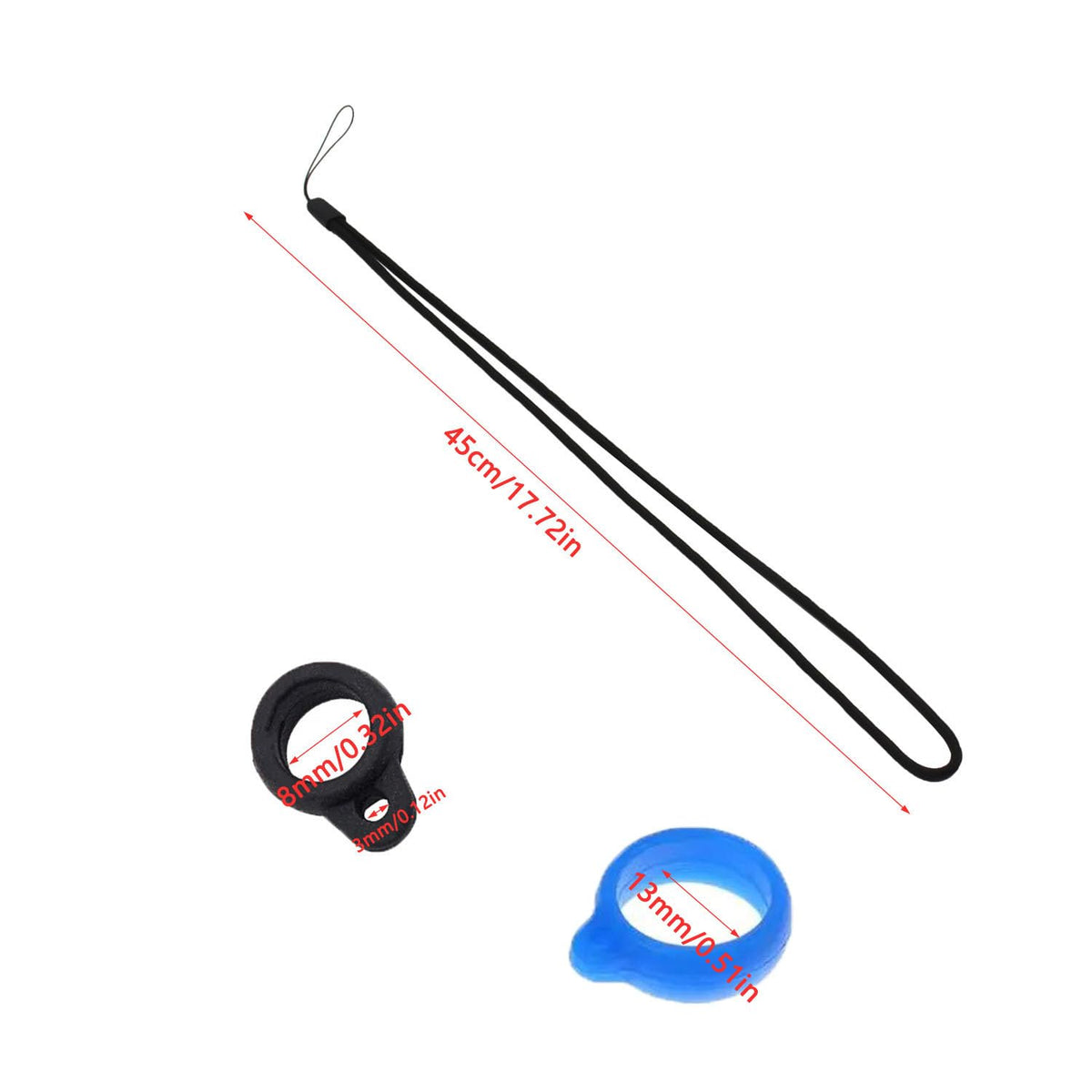 UtySty 20 Pack Anti-Lost Lanyard Set with Anti-Lost Silicone Rubber Ring Multipurpose Non Slip Elastic Loop Holder Lanyards Strap Neck Pendant for Air