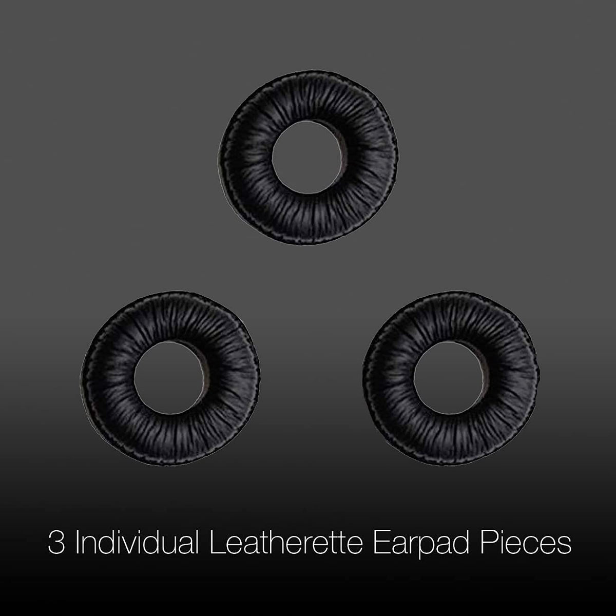 Replacement Headband Earpads Made of Leatherette with Soft Foam Interior, Set of 3 - Compatible with Mitel 5330/5340/5361; Plantronics CS50/CS55/CS60