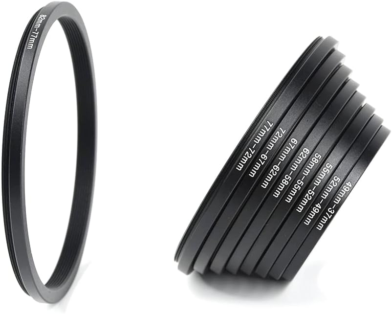Foto&Tech 18 Pieces Lens Ring Camera Filter Adapter Set for DSLR Cameras - Step-Up and Step Down Kit