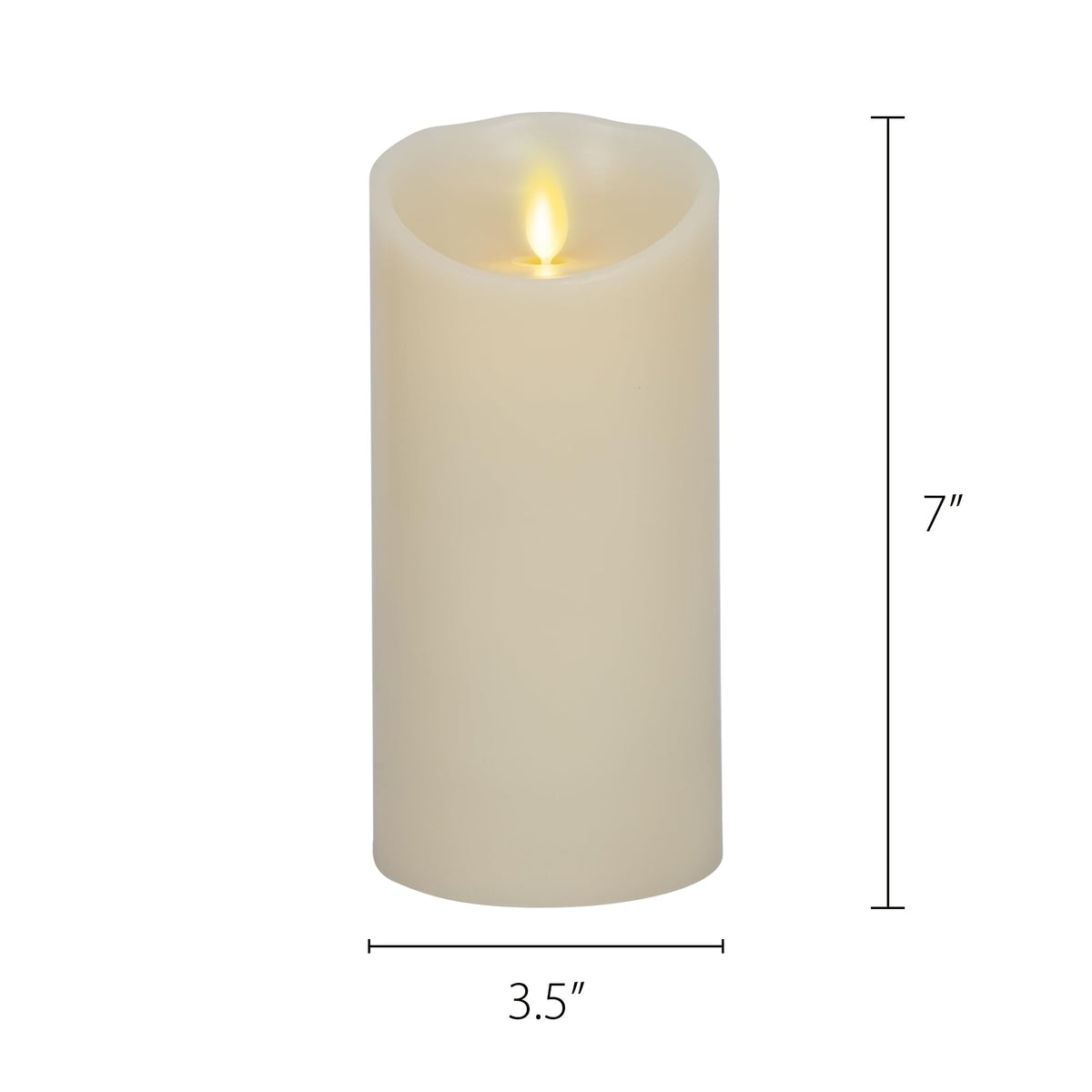 Darice LM357B Luminara Realistic Artificial Flame Pillar Candle with Timer, 7-Inch, Ivory