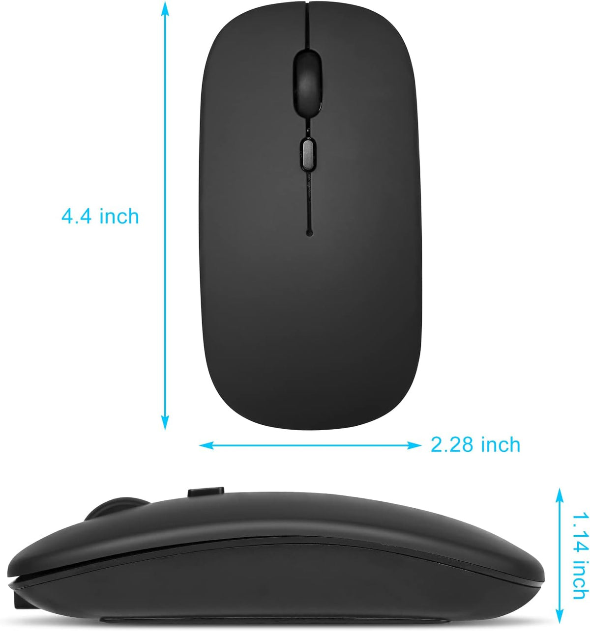 Bluetooth Mouse, Rechargeable Wireless Mouse for Samsung Galaxy S22, S23 Ultra, S24, Designed for Laptop, PC, Mac, iPad