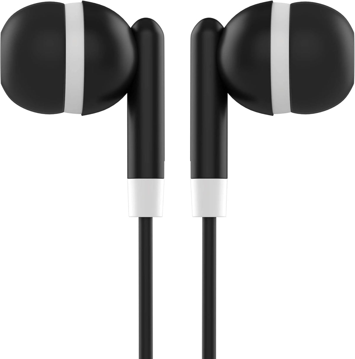 Maeline Bulk Earbuds, 100 Pack with 3.5 mm Headphone Plug - Black